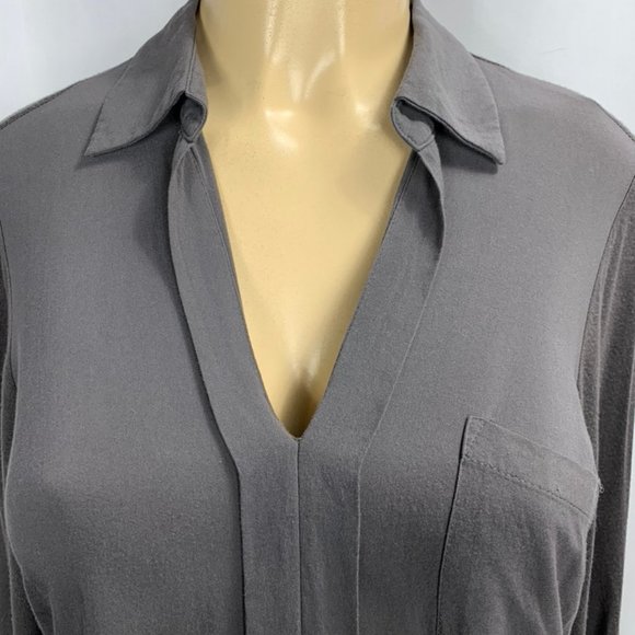 Pleione Sharkbite Hem Pocket Blouse Size Small - Picture 4 of 8